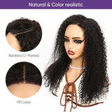 Deep Wave Lace Front Wigs Human Hair Pre Plucked 180 Density 13x4 HD Transparent Lace Frontal Wigs for Black Women Deep Curly Human Hair Lace Front Wigs