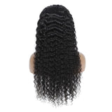 Deep Wave Lace Front Wigs Human Hair Pre Plucked 180 Density 13x4 HD Transparent Lace Frontal Wigs for Black Women Deep Curly Human Hair Lace Front Wigs